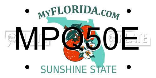 MPQ50E Florida License Plate