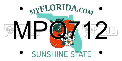 MPQ712 Florida License Plate