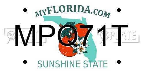 MPQ71T Florida License Plate