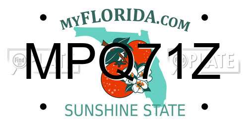 MPQ71Z Florida License Plate