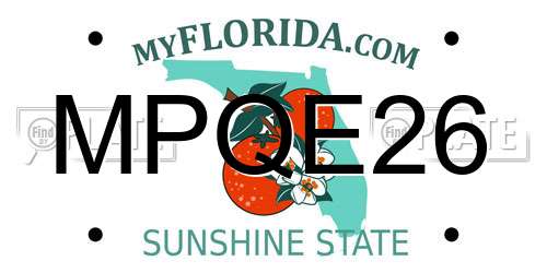 MPQE26 Florida License Plate