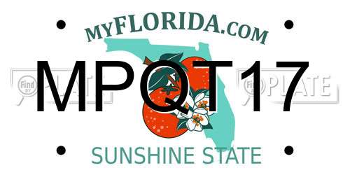MPQT17 Florida License Plate