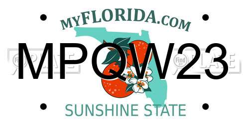 MPQW23 Florida License Plate
