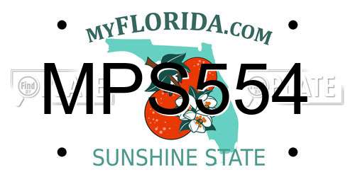 MPS554 Florida License Plate