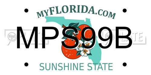 MPS99B Florida License Plate