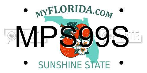 MPS99S Florida License Plate
