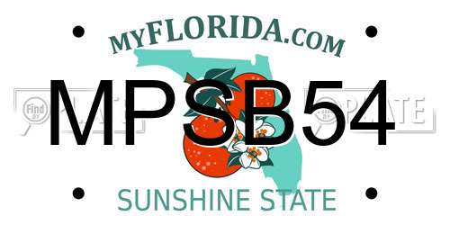 MPSB54 Florida License Plate