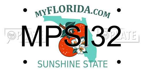 MPSI32 Florida License Plate