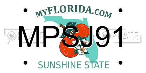 MPSJ91 Florida License Plate