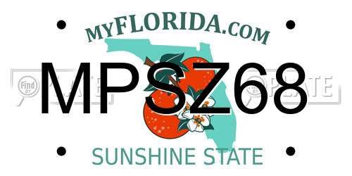 MPSZ68 Florida License Plate