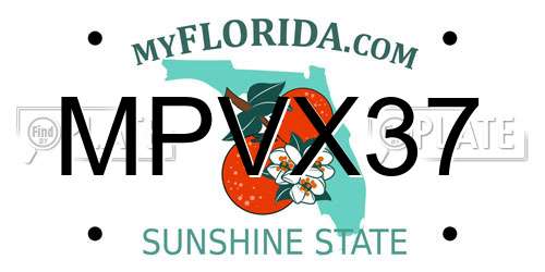 MPVX37 Florida License Plate