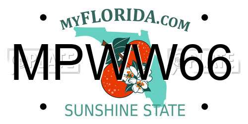 MPWW66 Florida License Plate