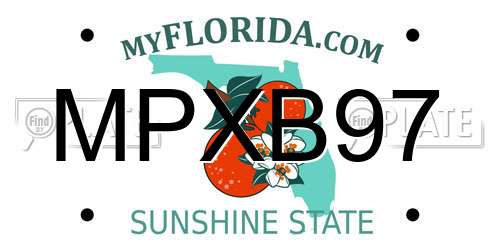 MPXB97 Florida License Plate