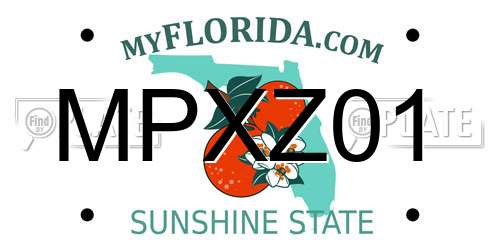 MPXZ01 Florida License Plate