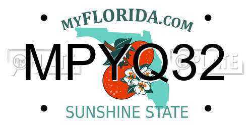 MPYQ32 Florida License Plate