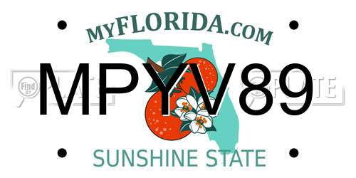 MPYV89 Florida License Plate