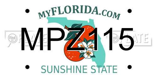 MPZ115 Florida License Plate