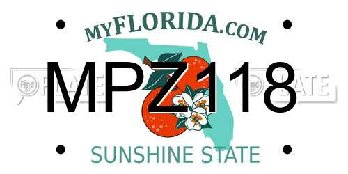 MPZ118 Florida License Plate
