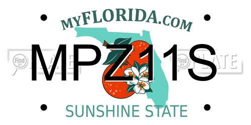 MPZ11S Florida License Plate
