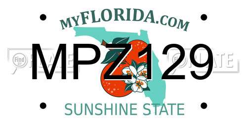 MPZ129 Florida License Plate