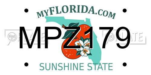 MPZ179 Florida License Plate