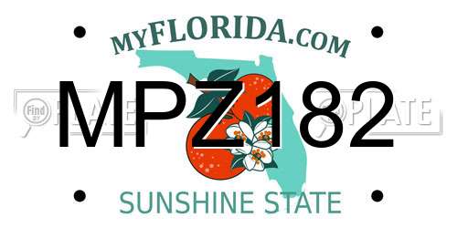 MPZ182 Florida License Plate