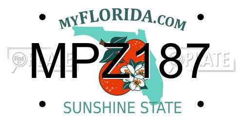 MPZ187 Florida License Plate