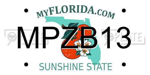 MPZB13 Florida License Plate