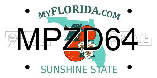 MPZD64 Florida License Plate