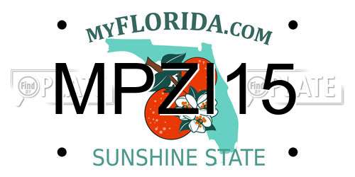 MPZI15 Florida License Plate