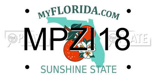 MPZI18 Florida License Plate