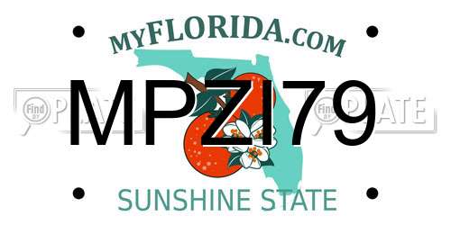 MPZI79 Florida License Plate