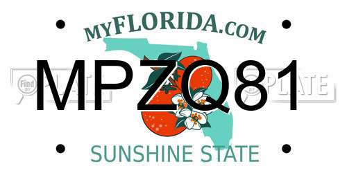 MPZQ81 Florida License Plate