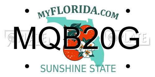 MQB20G Florida License Plate