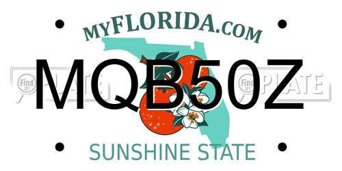 MQB50Z Florida License Plate