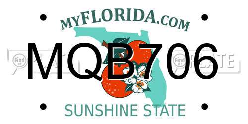 MQB706 Florida License Plate