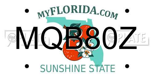 MQB80Z Florida License Plate