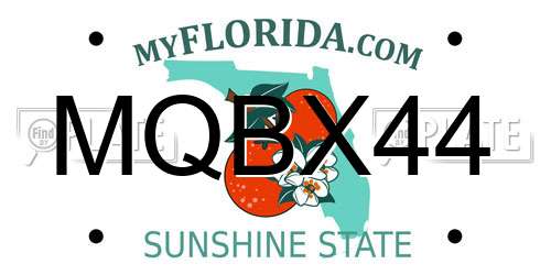 MQBX44 Florida License Plate