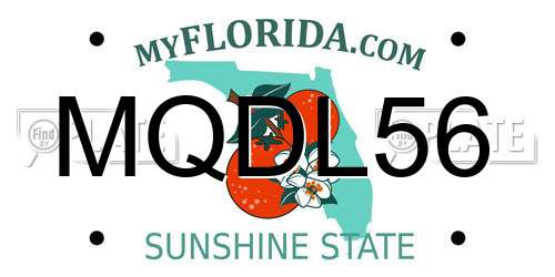 MQDL56 Florida License Plate
