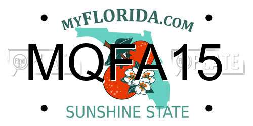 MQFA15 Florida License Plate
