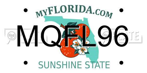MQFL96 Florida License Plate