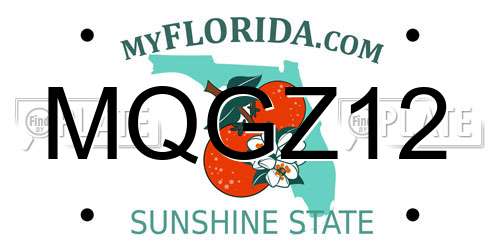 MQGZ12 Florida License Plate