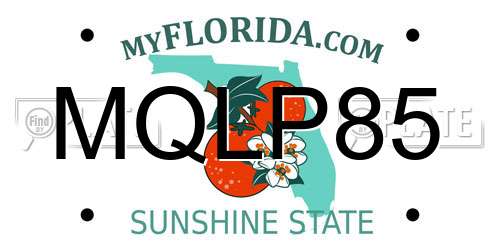MQLP85 Florida License Plate