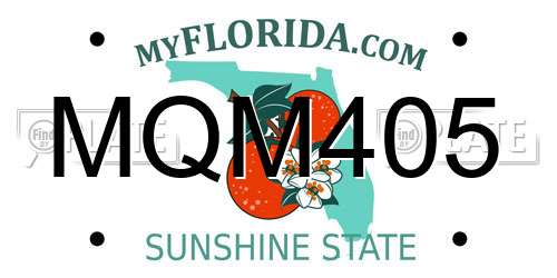 MQM405 Florida License Plate