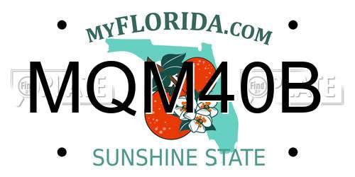 MQM40B Florida License Plate