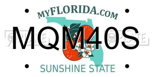 MQM40S Florida License Plate