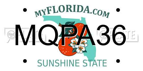 MQPA36 Florida License Plate