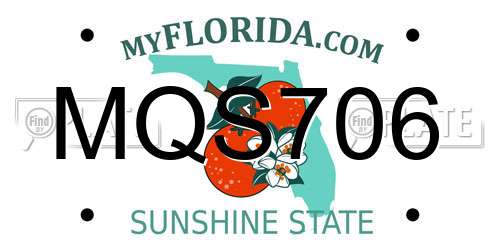 MQS706 Florida License Plate