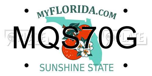 MQS70G Florida License Plate