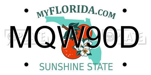 MQW90D Florida License Plate